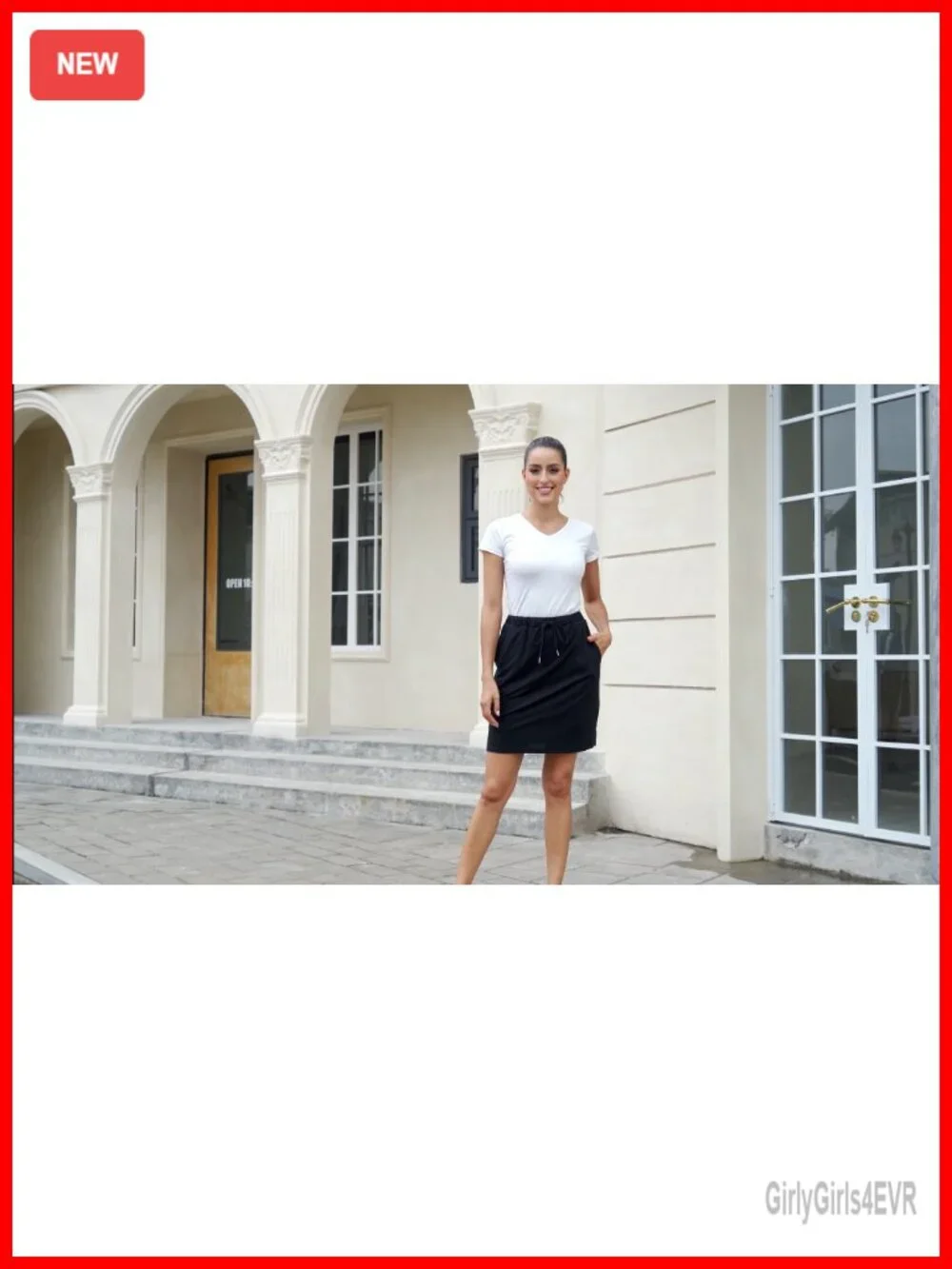 Knee Length Skort for Women with Pockets - High Waisted Athletic Golf Tennis
